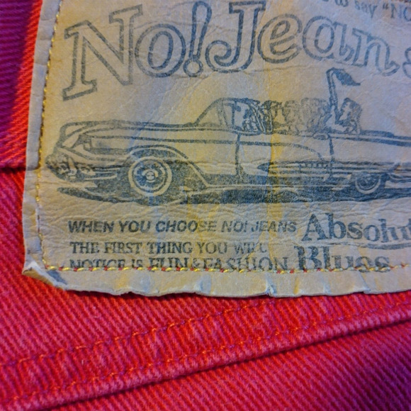 No! Jeans Absolutely Blues red no size tag, 28" waist, High rise, tapered, - Picture 5 of 11